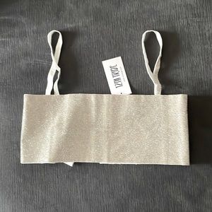 SHIRA SILVER RHINESTONE CROP TOP